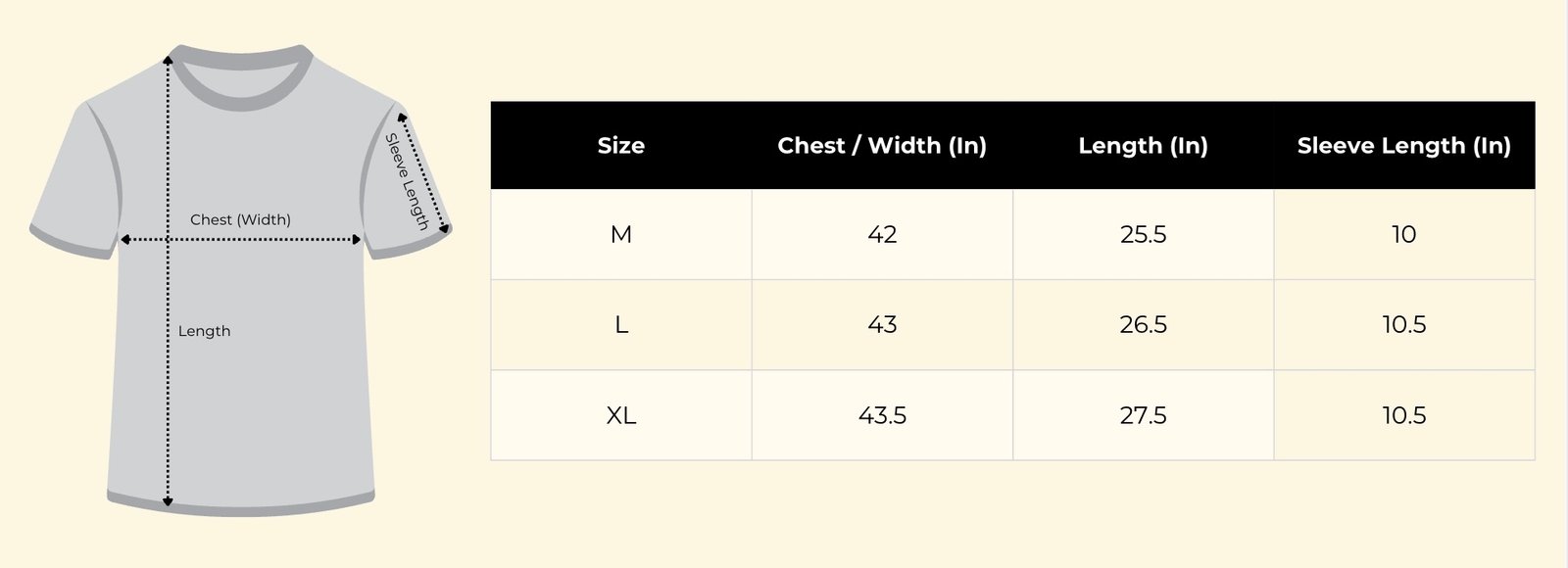 LIBASYN Drop Shoulder Size Guide